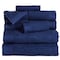 Hastings Home Ribbed 100 Percent Cotton 10 Piece Towel Set - Navy 517996WKQ - alternate 2